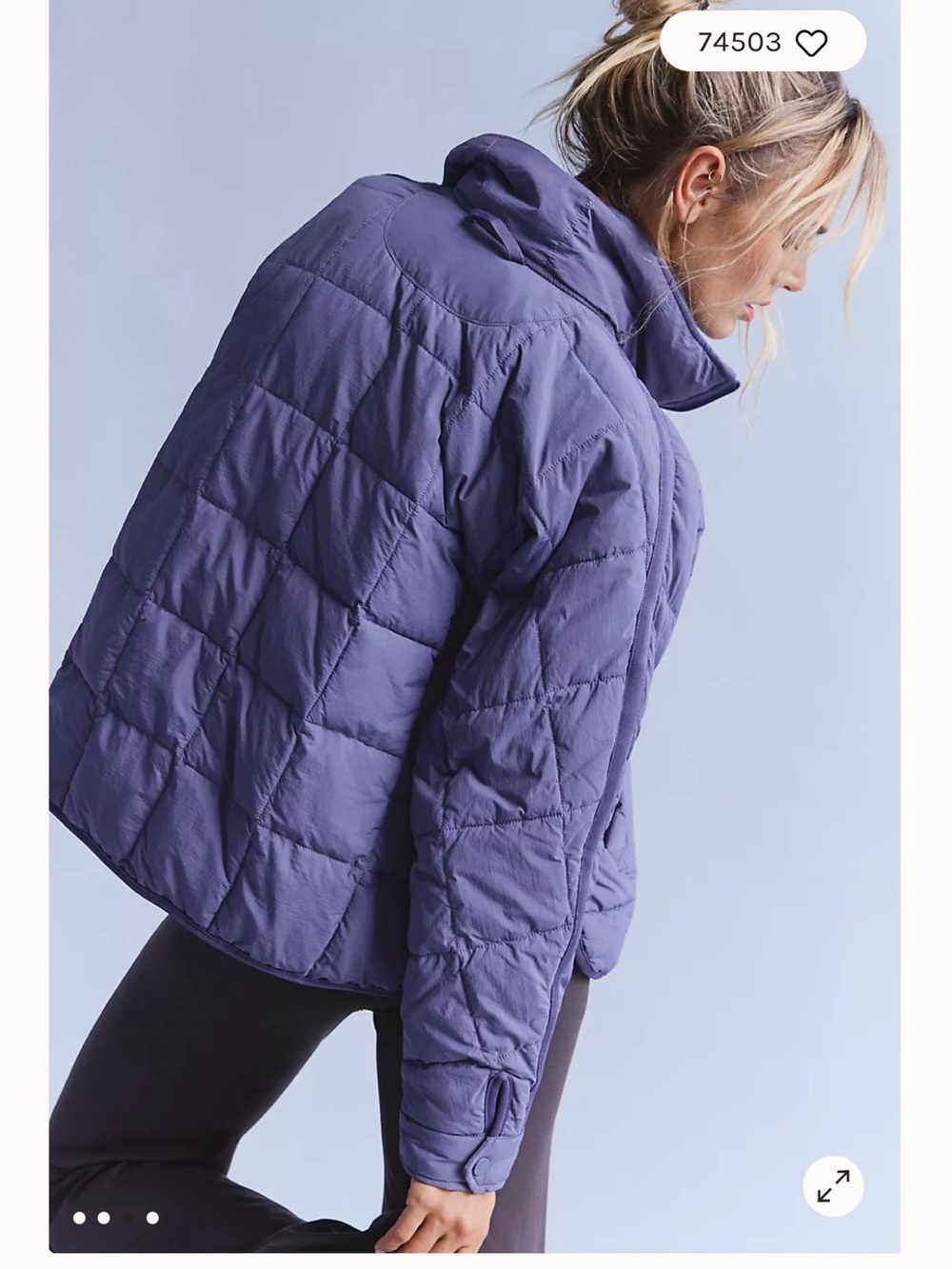 FP Movement by Free People Lavender / Graphite  Quilted Puffer Jacket